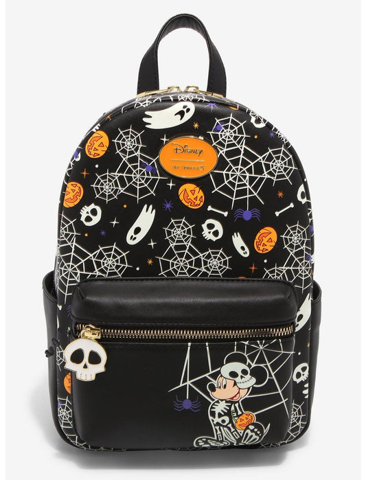 Her Universe Disney Mickey Mouse Halloween Skeleton Glow-In-The-Dark Mini Backpack