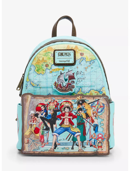 Loungefly One Piece Luffy and Crew Map Mini Backpack