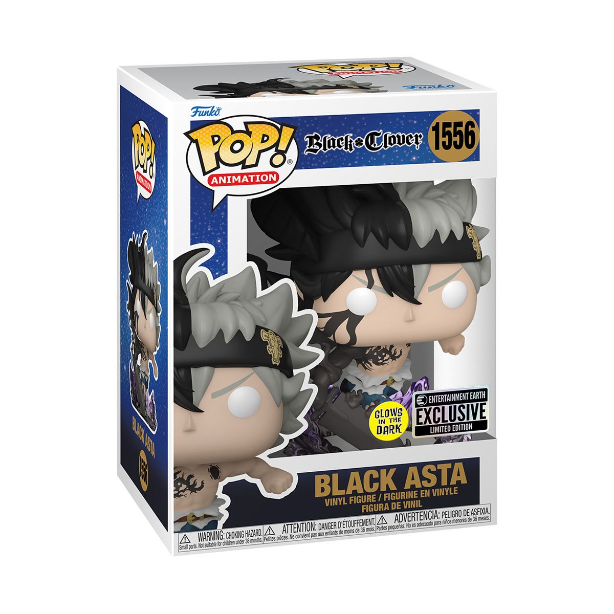 1556 Black Clover : Black Asta (GITD) (Entertainment Earth Exclusive)