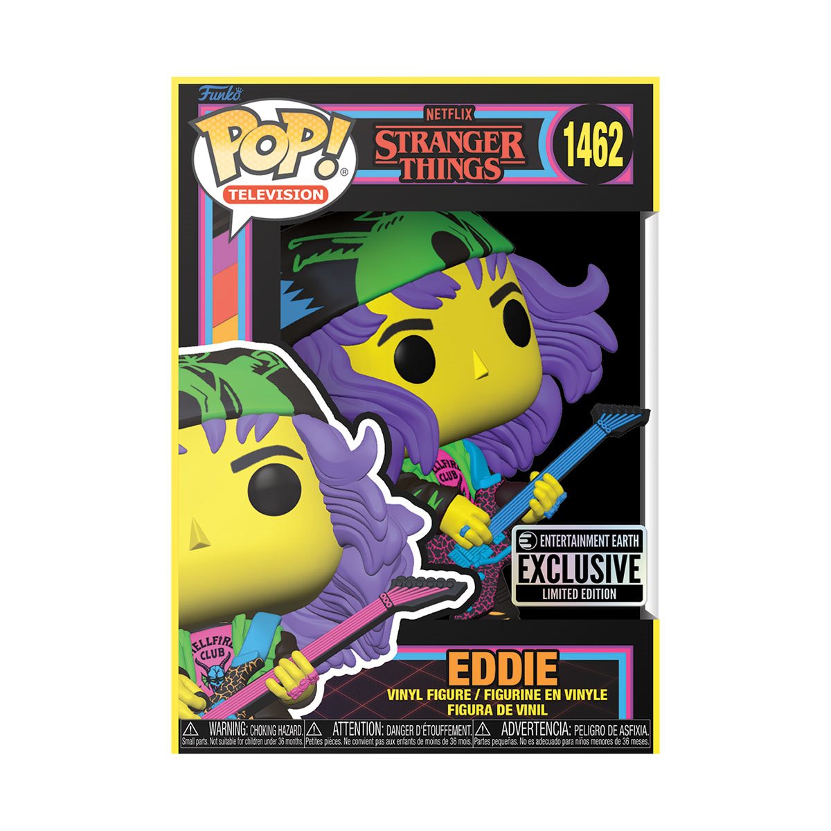 1462 Stranger Things : Eddie with Guitar Blacklight (Entertainment Earth Exclusive)